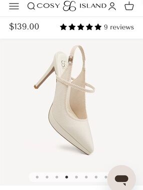 Cozy Island Cream Slingback Pointed-Toe Heel